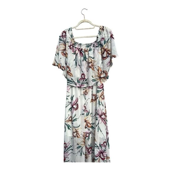 Pinkblush Ivory Floral Off Shoulder Maternity Maxi Dress size XL boho fairy - Picture 6 of 9